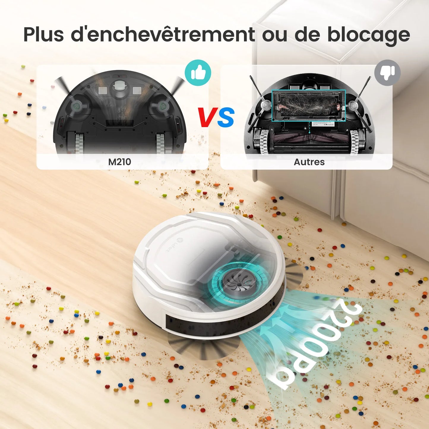 Robot Vacuum Cleaner, 120 Mins Runtime, Automatic Self-Charging