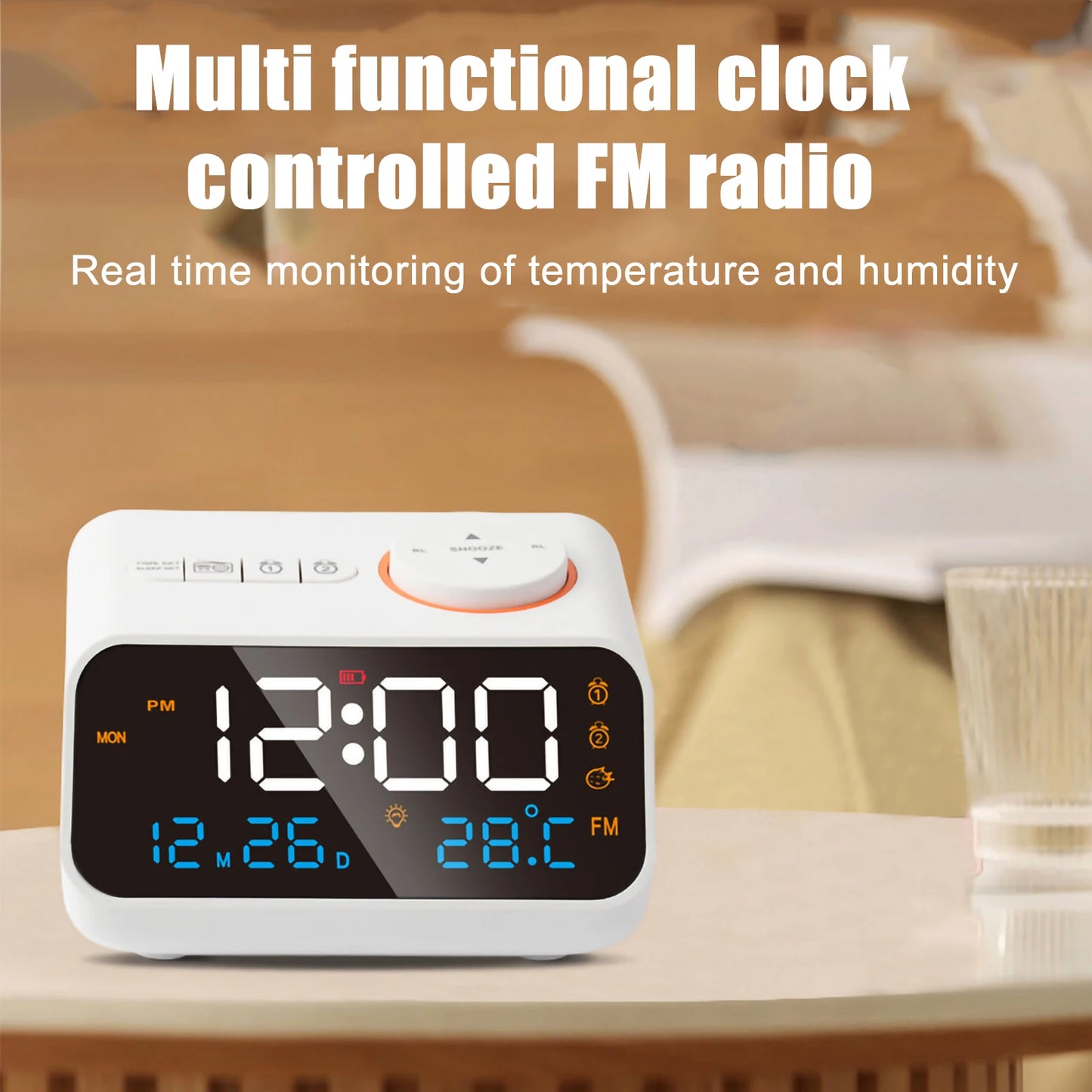 Multi-function LED music alarm FM radio alarm clock