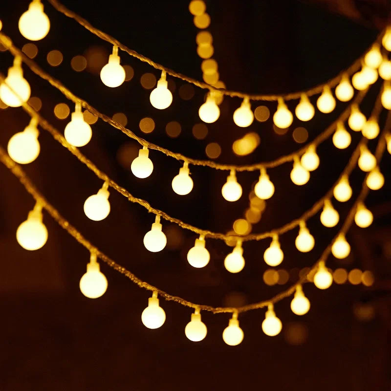 10M 220V Power Ball LED String Lights For Decoration