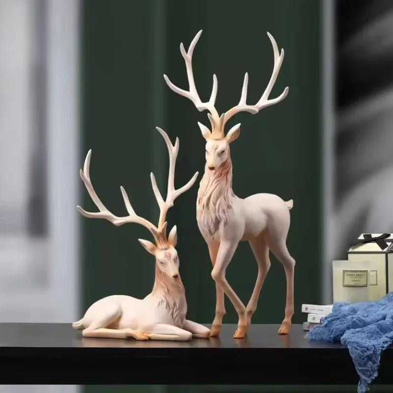 35cm High-End Deer Sculpture Royal Lights & Home Decor
