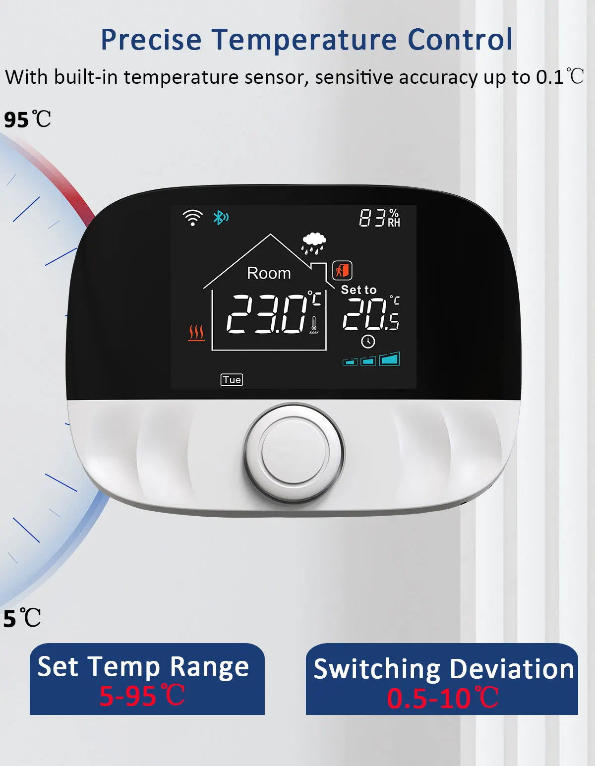 Smart WiFi Floor Heating For Gas Boiler Battery Temperature Controller