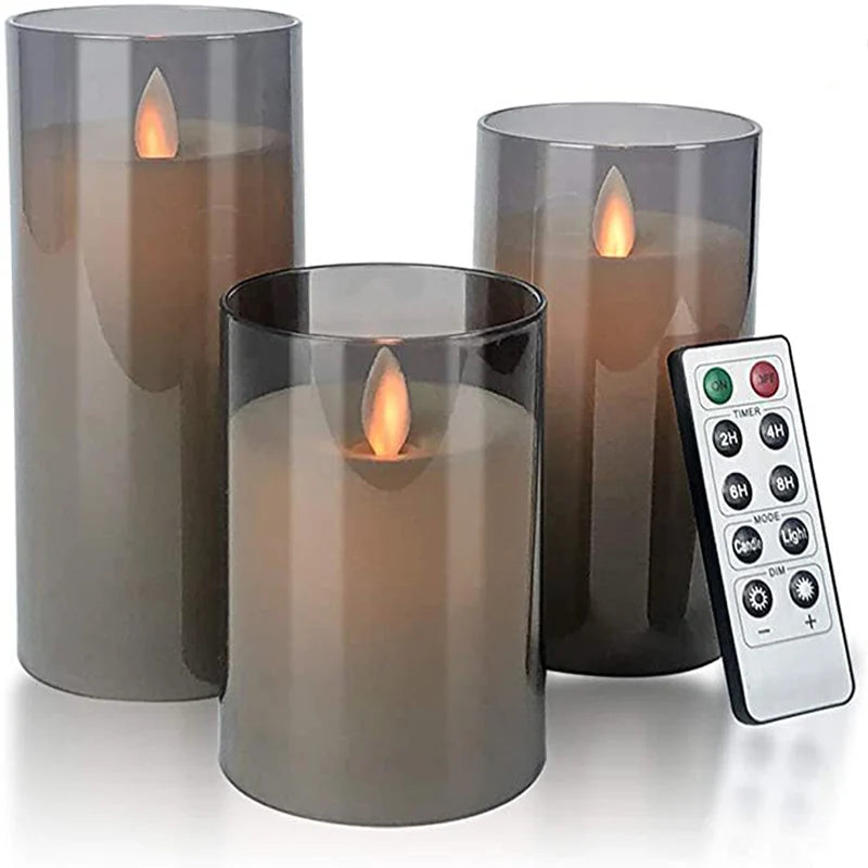 LED Glass Candle Full Set