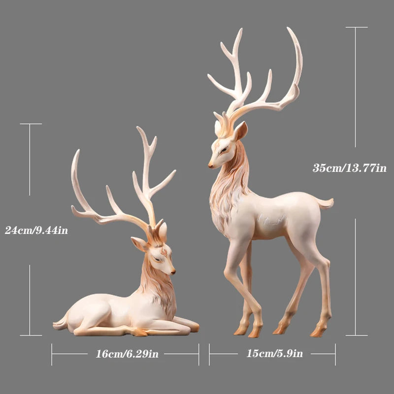 35cm High-End Deer Sculpture Royal Lights & Home Decor