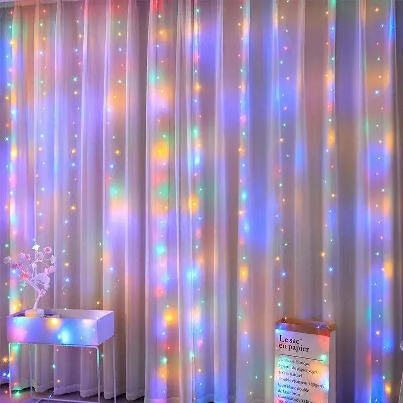 Led Silver Copper Wire Curtain Light
