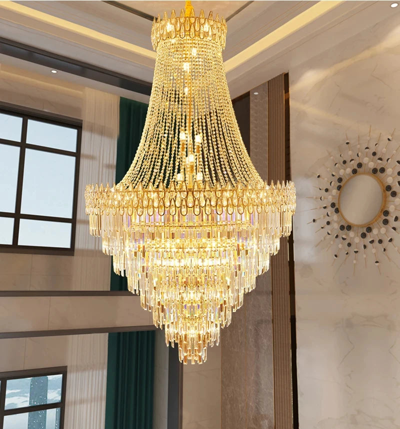 Modern Crystal Chandelier Wedding Hall Villa Hotel Hall Living Room Royal Lights & Home Decor