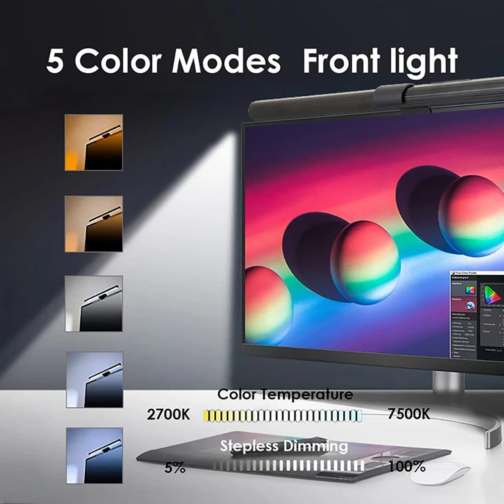Monitor Light Bar Eye-Care Stepless Dimming Lighting Table Lamp for Work/Gaming Royal Lights & Home Decor