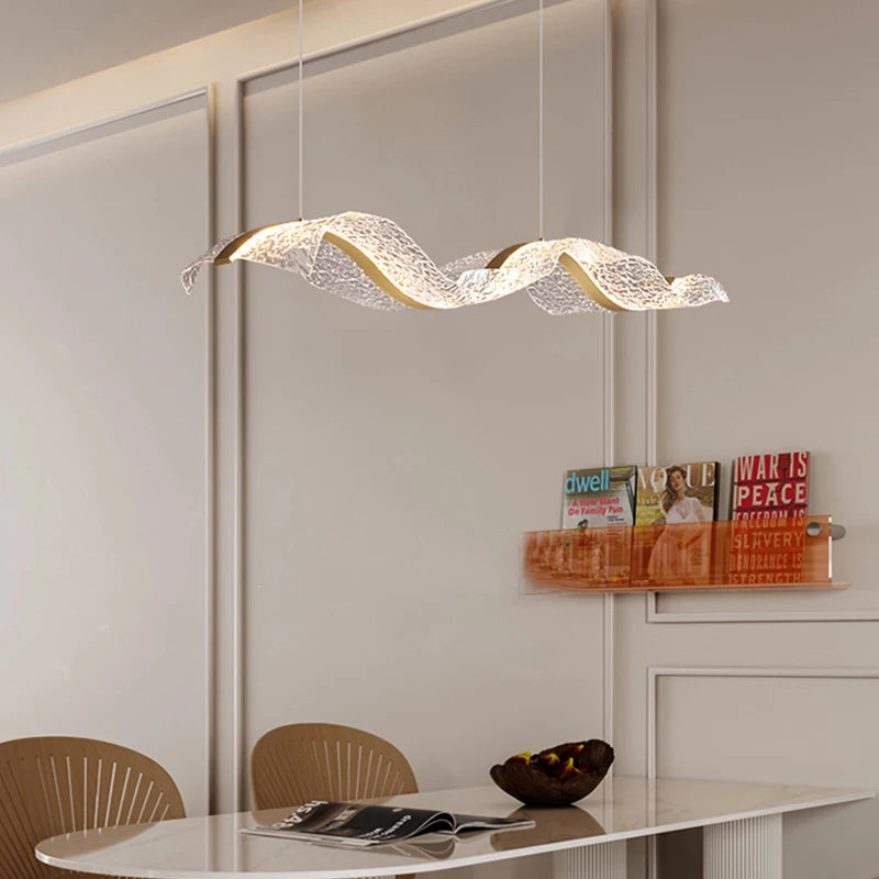 Creative Led Chandelier Design Long Wave Pendant Lights