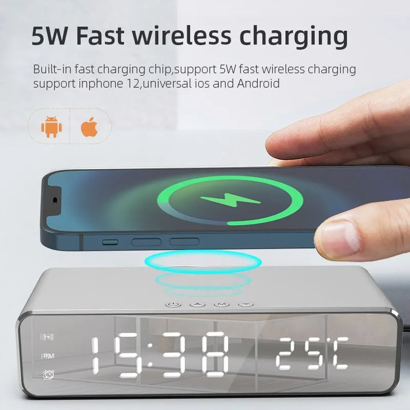 Wireless Charger Time Alarm Clock LED Digital