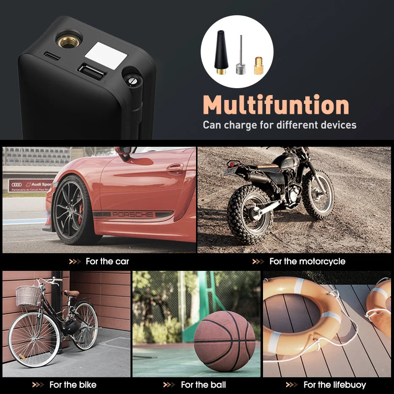 Rechargeable Air Pump Tire Inflator Portable Compressor Digital Cordless - Royal Lights & Home Decor
