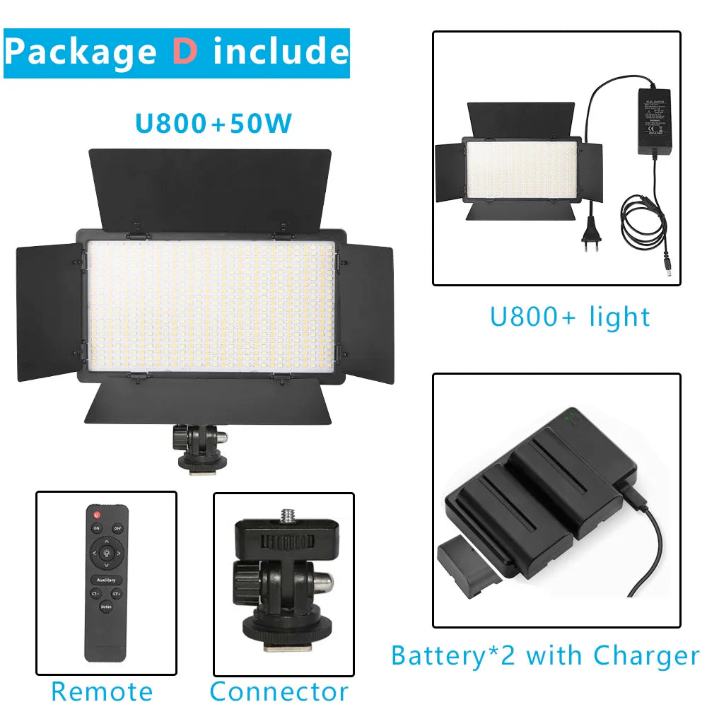 LED Video Light Photo Studio Lamp Bi-Color 2500K-8500k