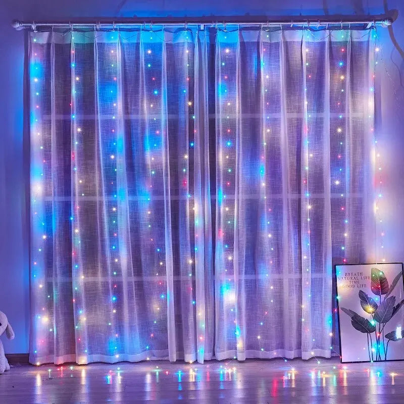 Led Silver Copper Wire Curtain Light