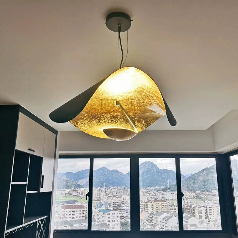 Modern Curved Chandeliers French Hat Art Design Eye Protection LED