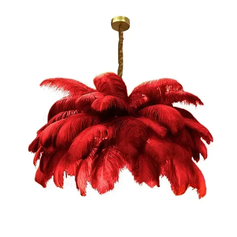 Feather Chandelier Ceiling Lamp LED Pendant Light