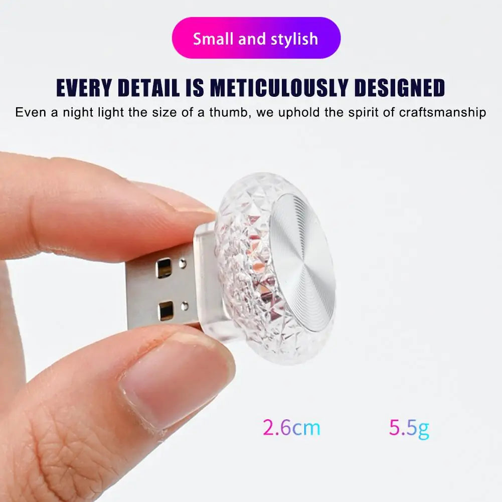 Portable Car USB Ambient Light Mini LED Decorative Atmosphere Lamps Royal Lights & Home Decor
