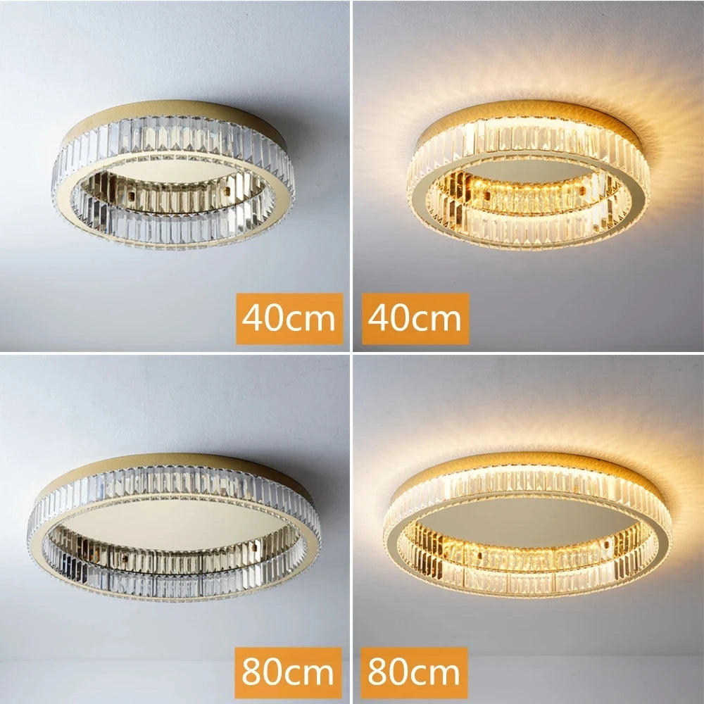 Modern Gold Crystal Ceiling Chandelier Led Indoor Lighting Decor