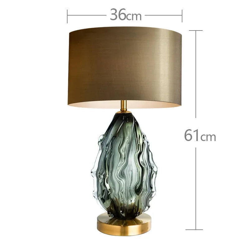 Glass Green Desktop Decorative Table Lamp