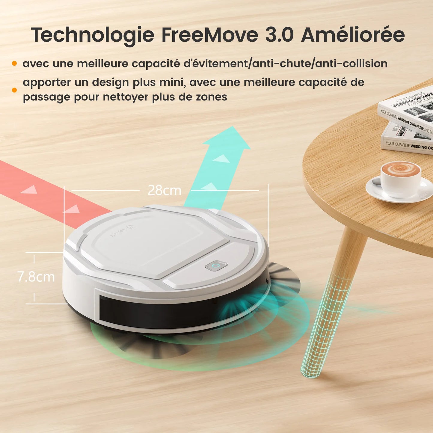 Robot Vacuum Cleaner, 120 Mins Runtime, Automatic Self-Charging