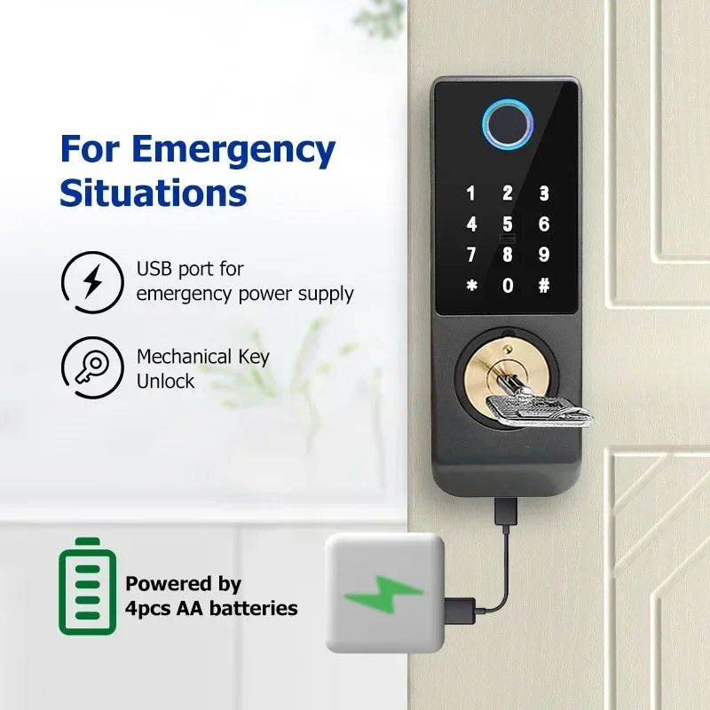 Wifi Fingerprint Smart Door Lock Outdoor Royal Lights & Home Decor