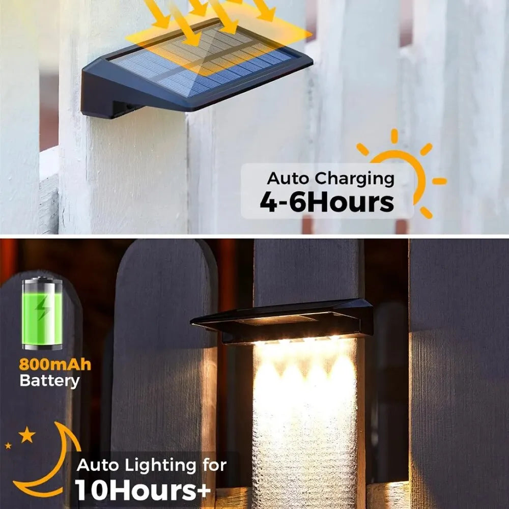 2 Pack Solar Outdoor Waterproof Lights Wall Lights for Fence Post Yard Pathway Royal Lights & Home Decor