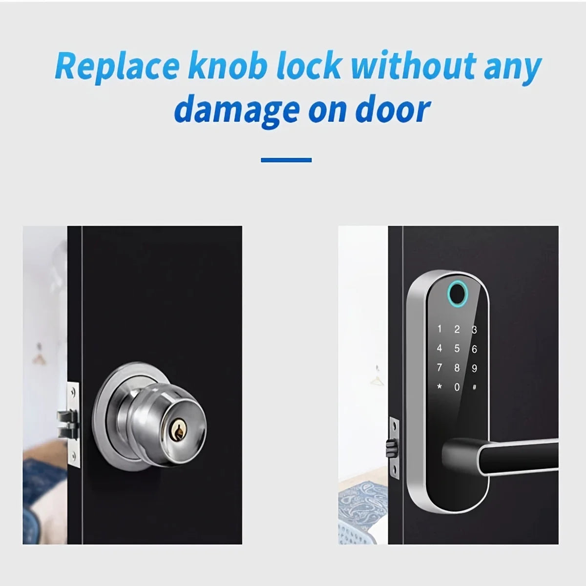 Smart Fingerprint Door Lock App Remote Control Keyless WIFI Digital Touchscreen Lock Royal Lights & Home Decor