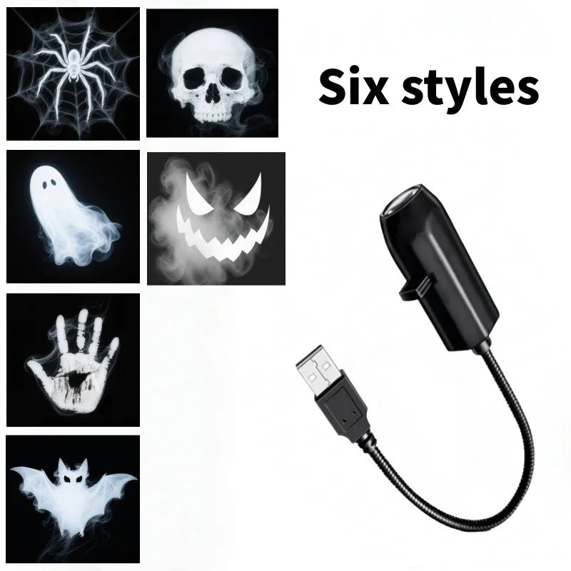 Ghost Skull Night Light Switchable Pattern LED Projector Lamp