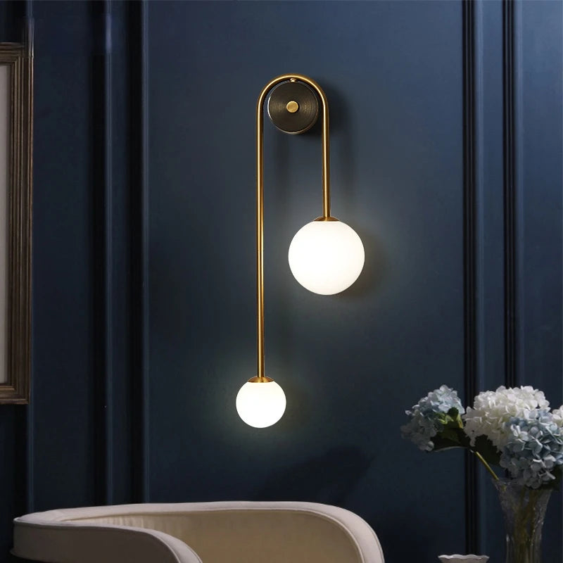 Modern Wall Lamp Glass Ball Lampshade