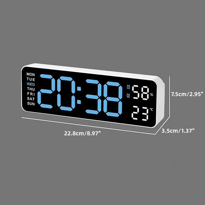 USB Powered Large Digital Wall Clock 9 Inch Temperature Royal Lights & Home Decor