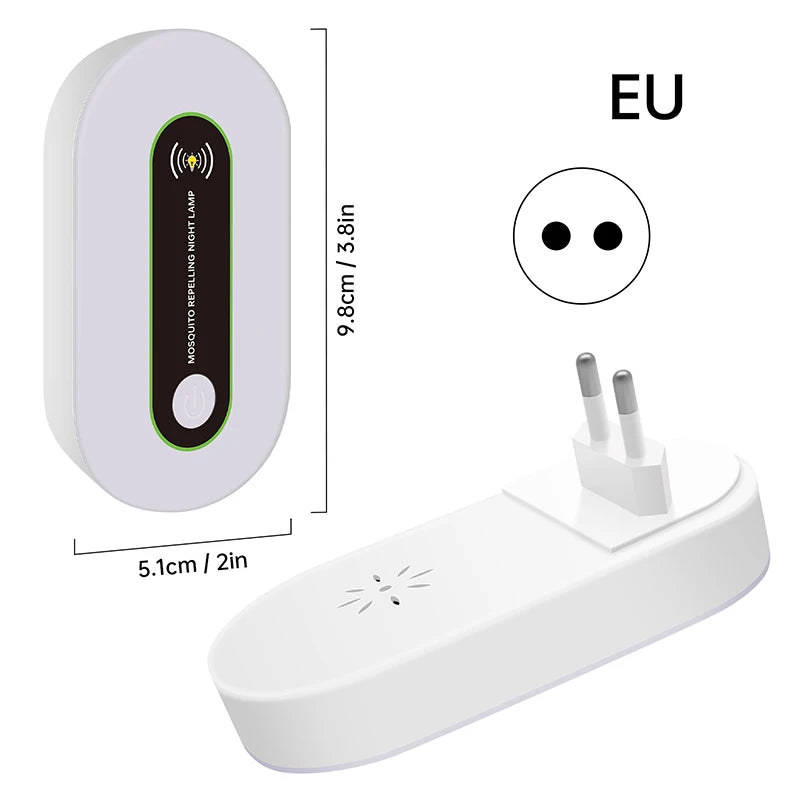Ultrasonic Mosquito Repellent Repels US/EU/UK Plug No Noise