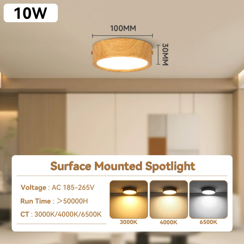 Downlight Wooden Ceiling Lamp 220V Indoor Decor Lamps