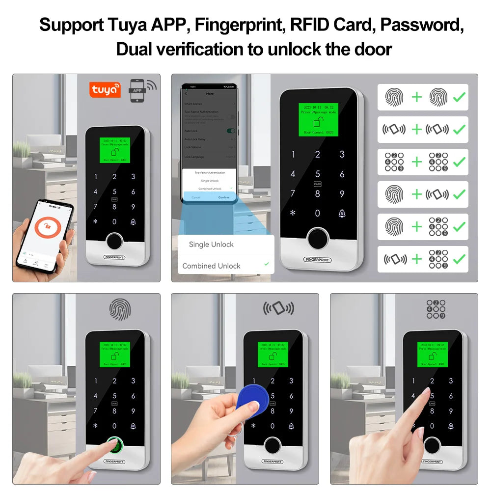 Waterproof Bluetooth Fingerprint Access Controller, Touch Keypad, Door Opener System