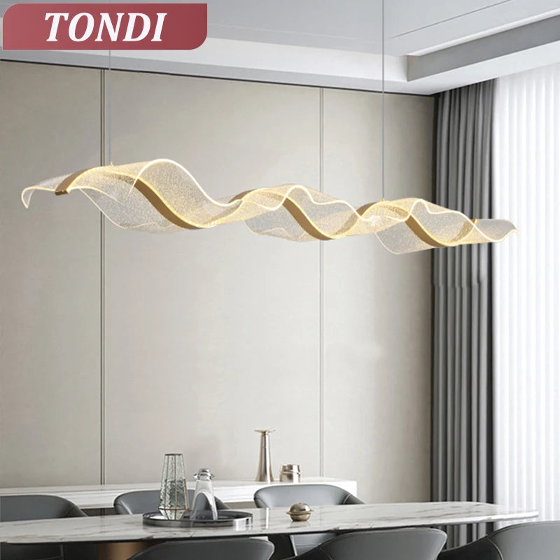 Creative Led Chandelier Design Long Wave Pendant Lights