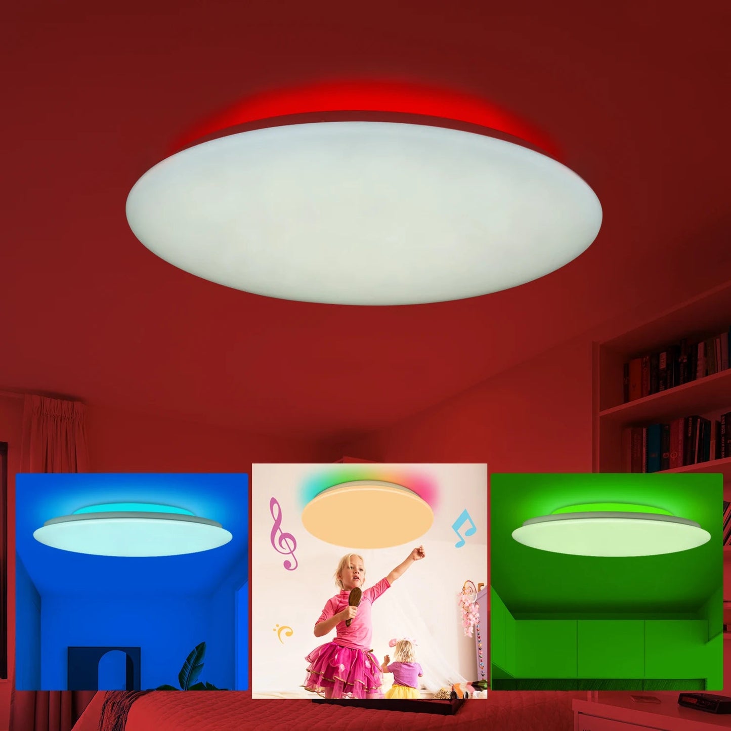 Modern LED Ceiling Lights Bluetooth Speaker Remote Control Royal Lights & Home Decor