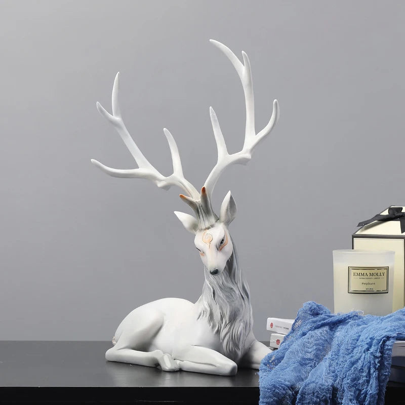 35cm High-End Deer Sculpture Royal Lights & Home Decor