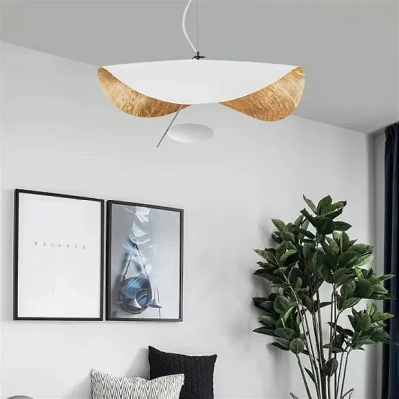Modern Curved Chandeliers French Hat Art Design Eye Protection LED