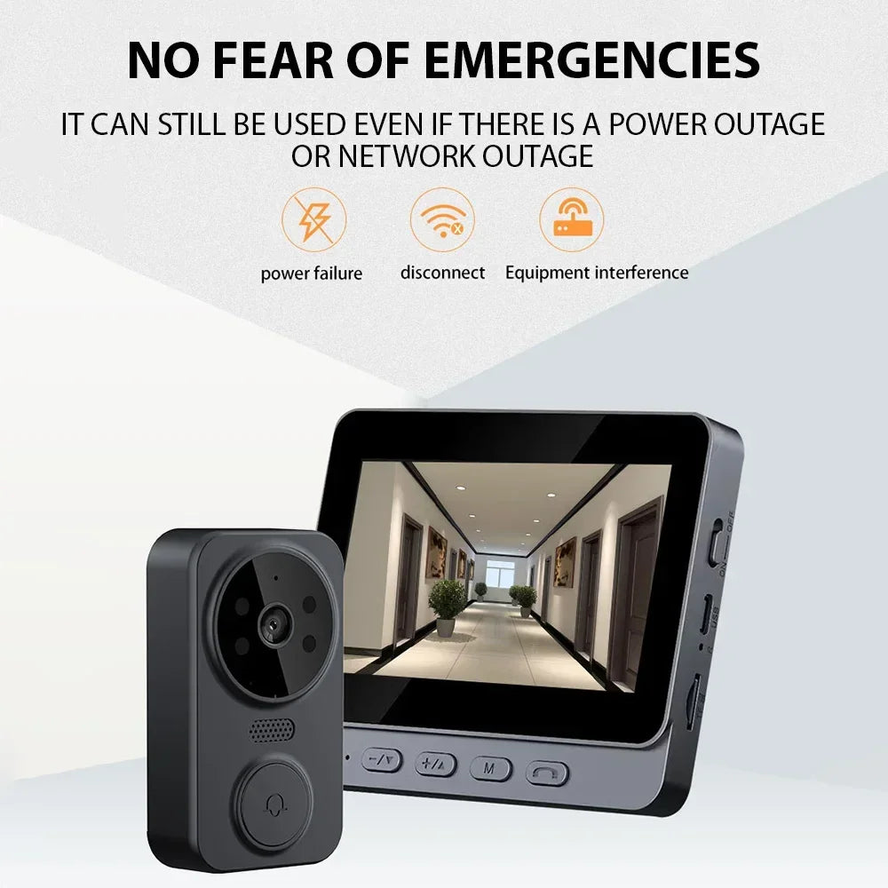 4.3'' IPS Screen 2.4G Wireless Visual Intercom Doorbell with Screen