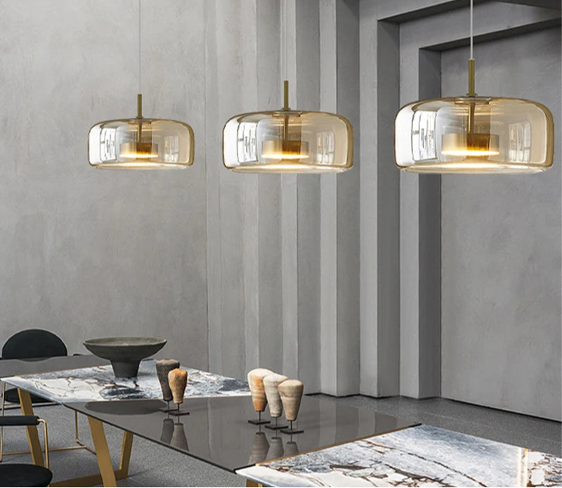 Luxury Designer Glass Chandelier with Adjustable Hanging Cord Elegant Cafe Lighting