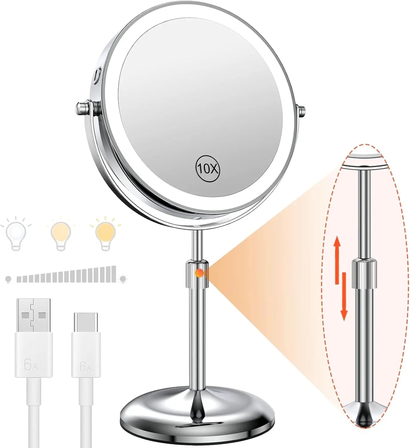 Magnification Makeup Mirror 360° Rotating