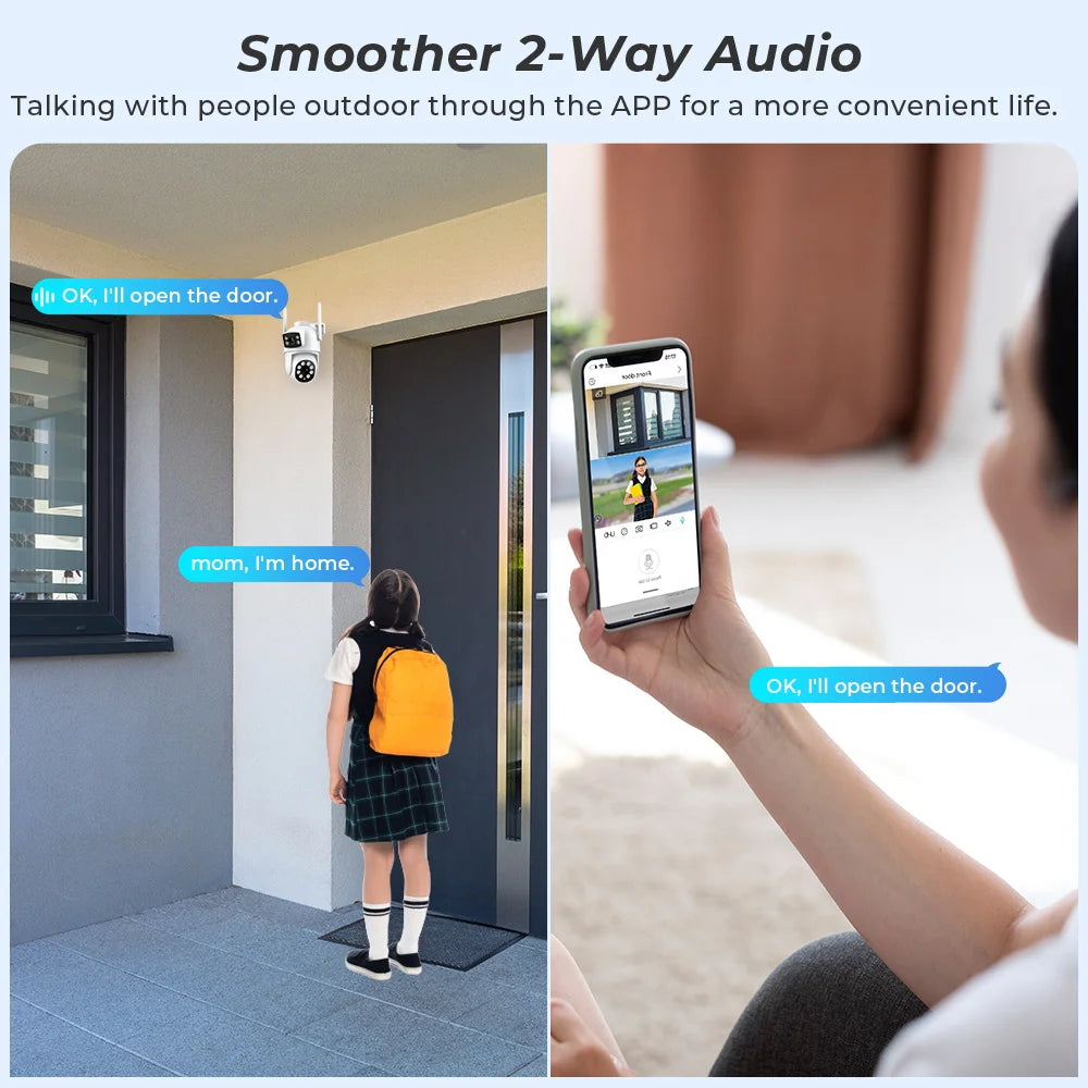 8MP Wifi Camera PTZ Outdoor Dual Screen Human Detection Dual Lenses 10MP Security Protection IP Camera Royal Lights & Home Decor