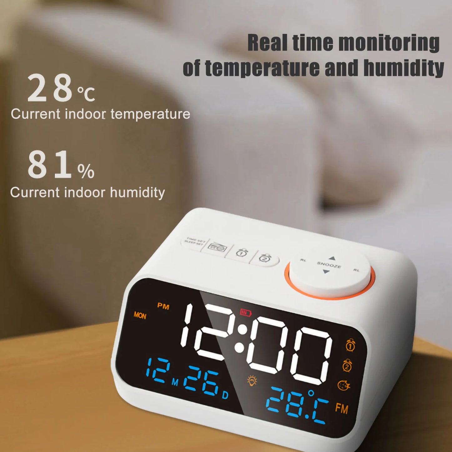 Multi-function LED music alarm FM radio alarm clock