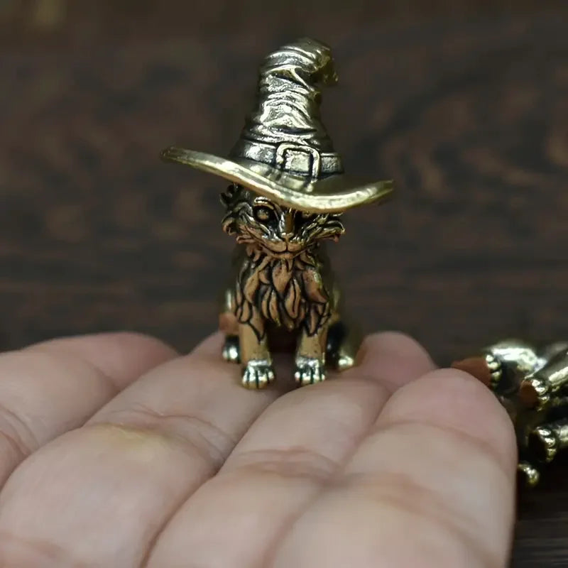 Pure Brass Rooster Figurine - Intricate Golden Animal Brass Home Decor