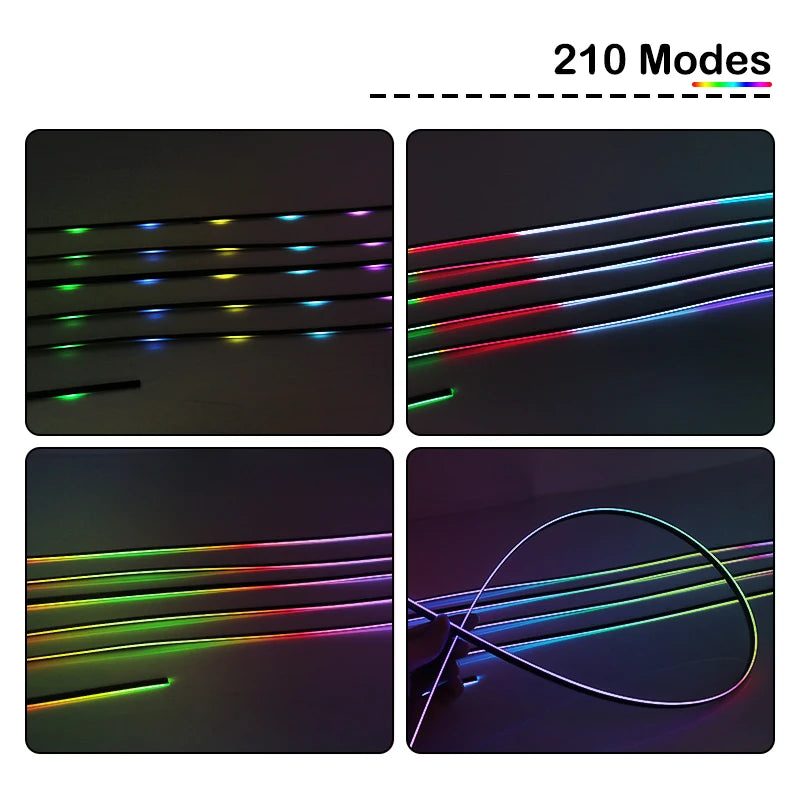 Full Color Streamer Car Ambient Lights RGB 64 Color Universal LED Interior Royal Lights & Home Decor