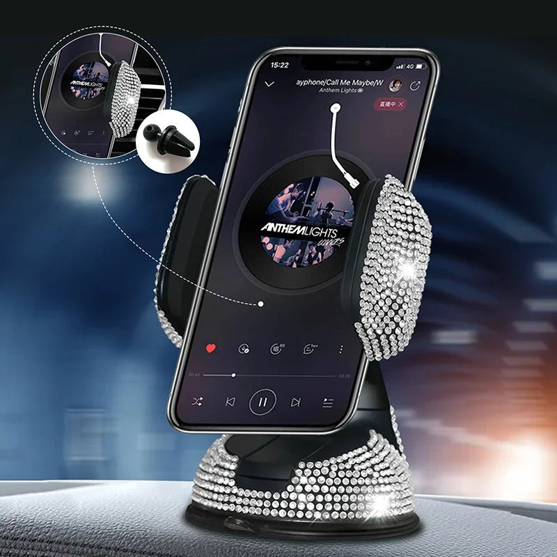 Diamond Cell Phone Holder for Car Phone Mount Royal Lights & Home Decor