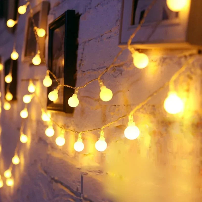 10M 220V Power Ball LED String Lights For Decoration