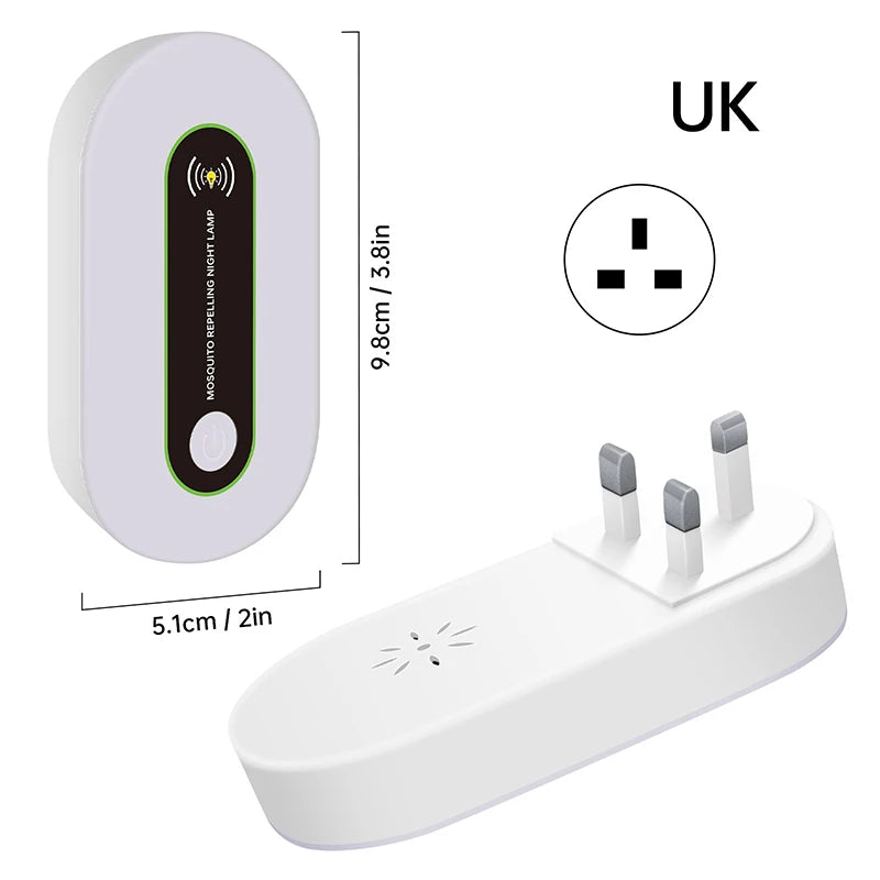 Ultrasonic Mosquito Repellent Repels US/EU/UK Plug No Noise