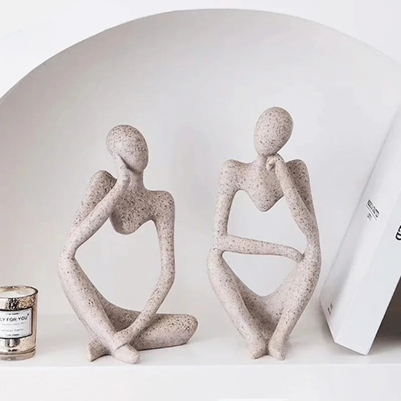 Sand Color The Thinker Abstract Statues Royal Lights & Home Decor