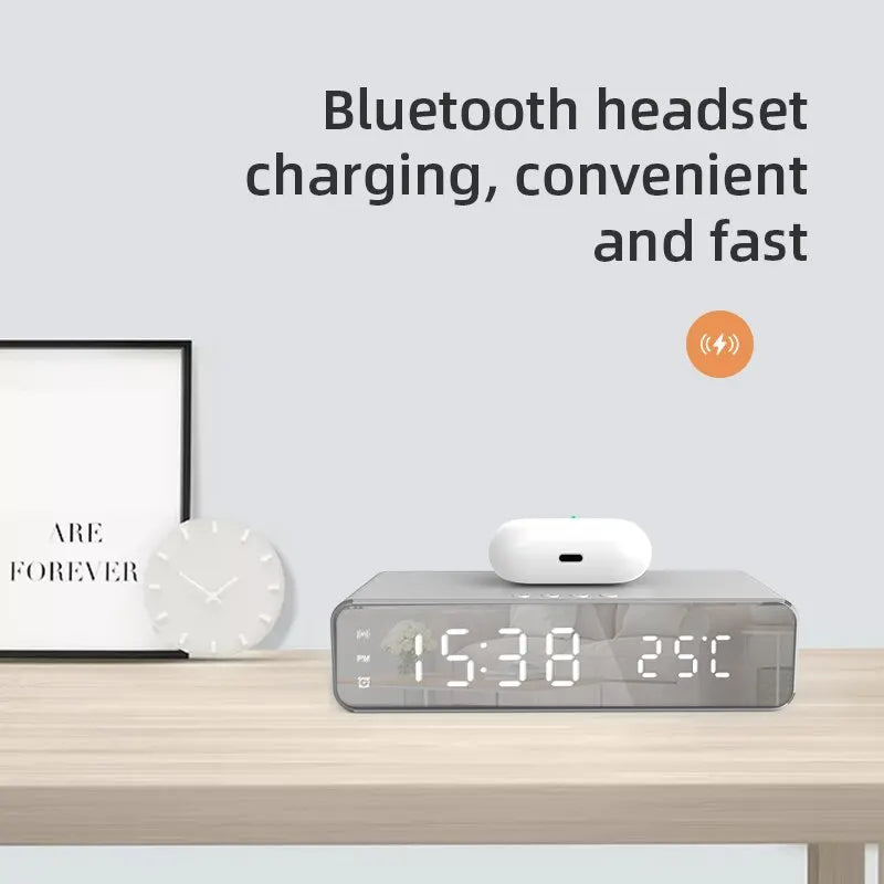 Wireless Charger Time Alarm Clock LED Digital Thermometer Royal Lights & Home Decor