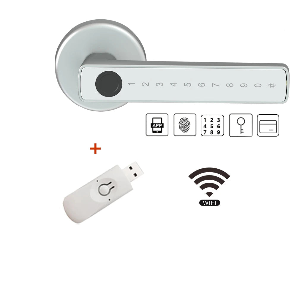 BLE Fingerprint Door Lock Digital Electronic Lock with Password/Key/IC Card/ Smart Life Royal Lights & Home Decor