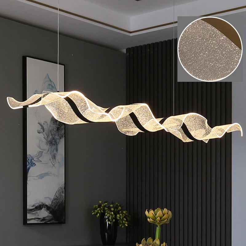 Creative Led Chandelier Design Long Wave Pendant Lights