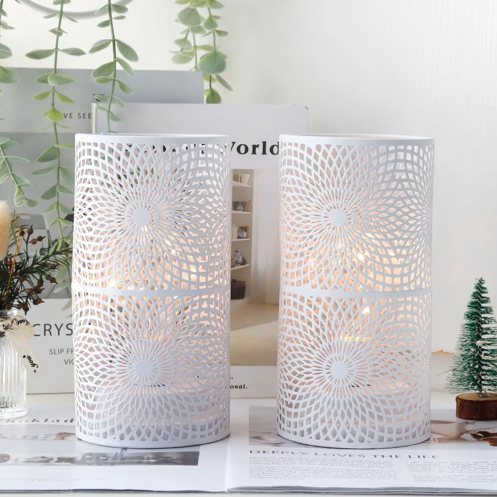 2Pcs/set Battery Powered Table Lamp Modern Cylinder Lamp