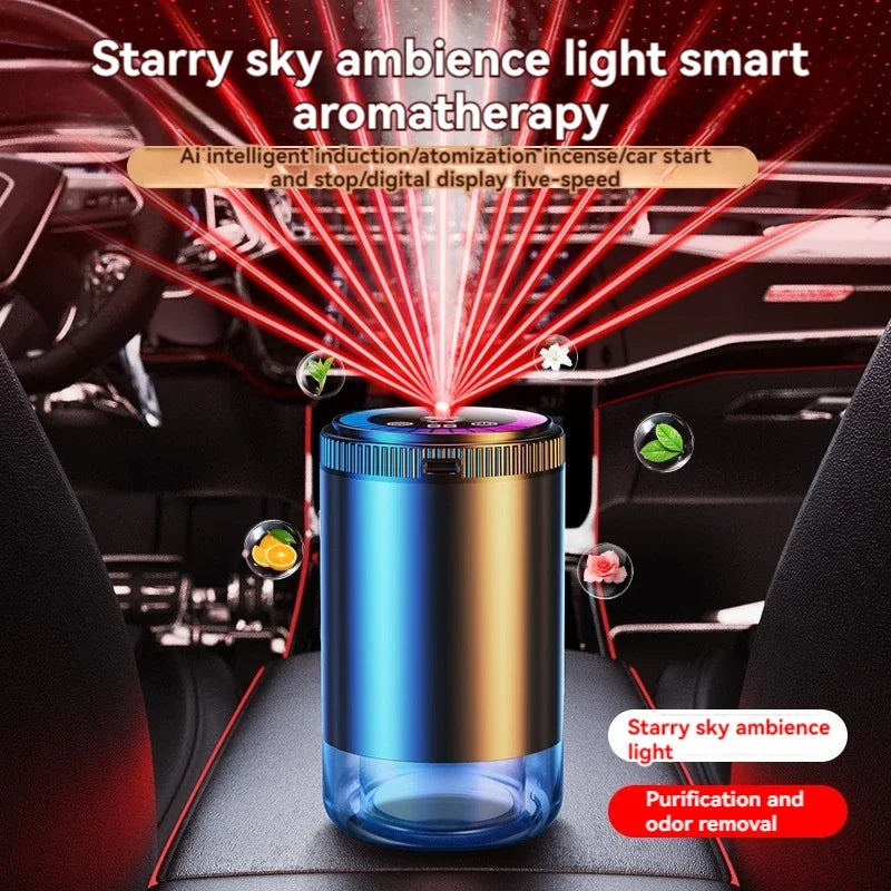 Smart Car Air Freshener Rechargeable Aroma Diffuser 5 Levels of Adjustable